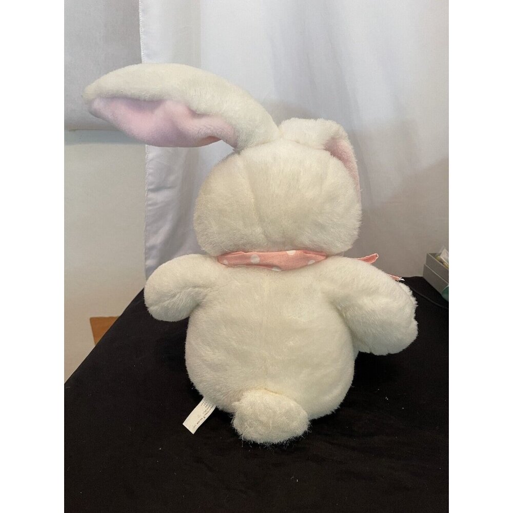 Vtg International Silver Co White Plush Bunny Rabbit Easter VG - Picture 3 of 9